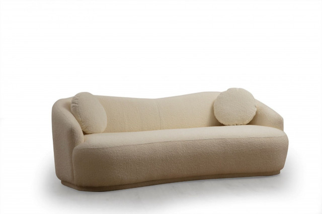 Canapea crem din textil pentru 3 persoane Ancona The Home Collection