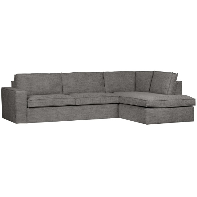 Canapea cu colt gri din textil 283 cm Hajo Chen Right Basiclabel