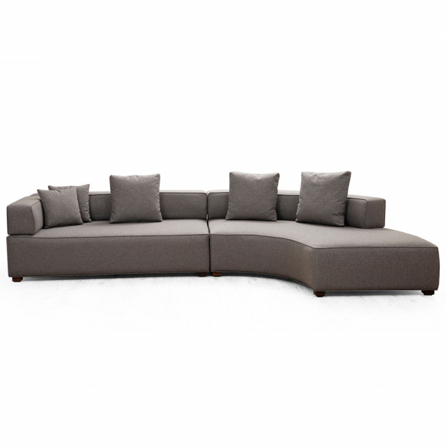 Canapea cu colt gri din textil pentru 3 persoane Gondol Right The Home Collection