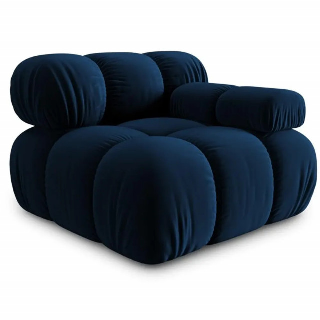 Canapea cu colt modulara albastru inchis din catifea pentru 1 persoana Bellis Right Besolux