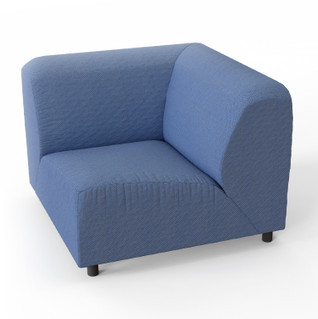 Canapea cu colt modulara albastru inchis din material textil si lemn 99 cm Lindau Pols Potten