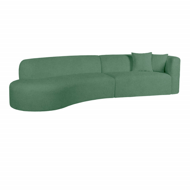 Canapea cu colt verde din textil pentru 3 persoane Banana V2 Left The Home Collection
