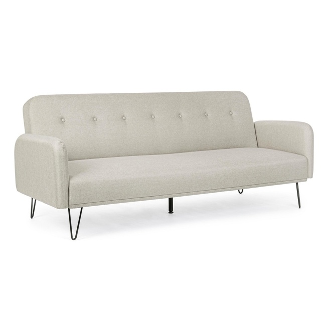 Canapea extensibila bej din textil pentru 2 persoane Bridjet Bizzotto