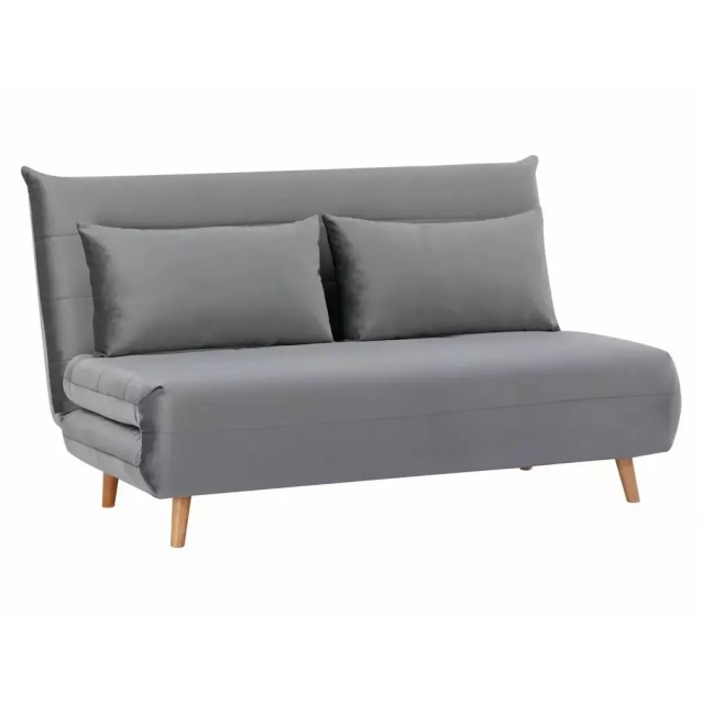 Canapea extensibila gri din catifea 147 cm Spike II The Home Collection