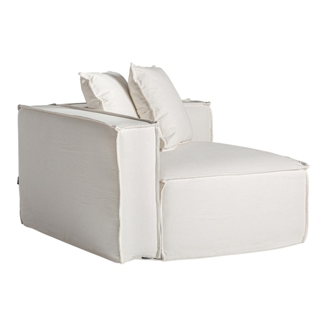 Canapea modulara alba din bumbac pentru 1 persoana Izquierda Corner Left Vical Home