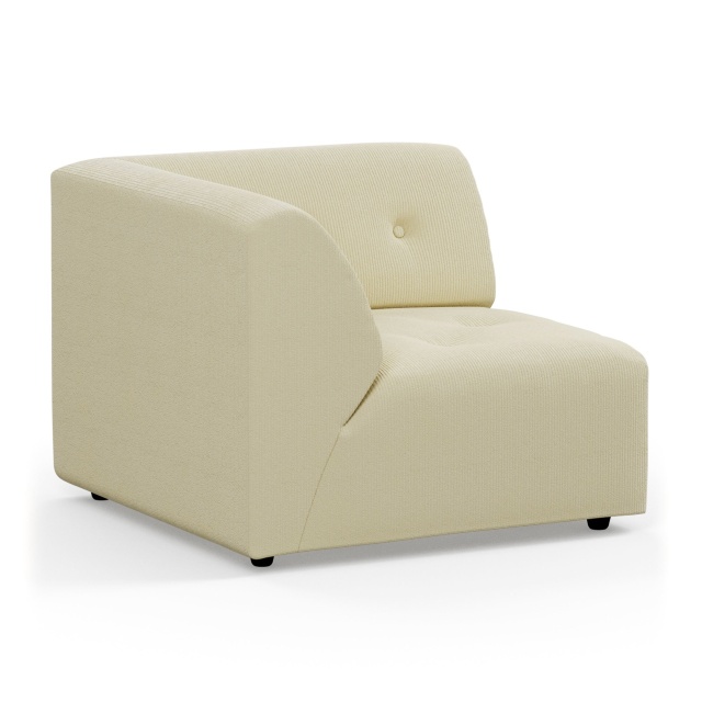 Canapea modulara galbena din textil 94 cm Vint Corduroy Left HKliving