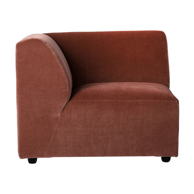 Canapea modulara maro din catifea 94 cm Jax Left HKliving