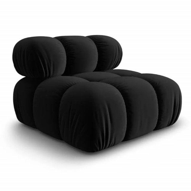 Canapea modulara neagra din catifea pentru 1 persoana Bellis Micadoni
