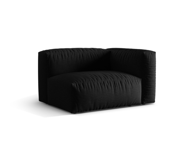 Canapea modulara neagra din textil pentru 1 persoana Martina Right Besolux