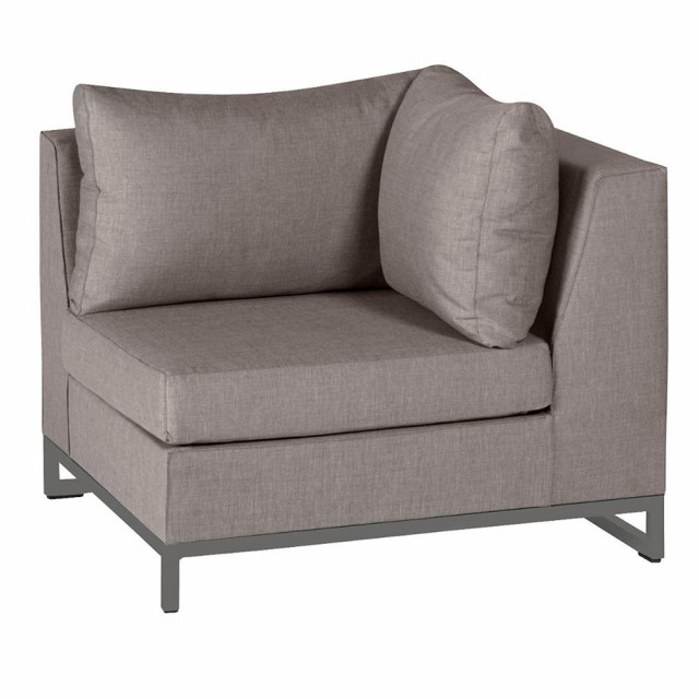 Canapea modulara pentru exterior grej din textil si aluminiu pentru 1 persoana Rhodos Corner Exotan