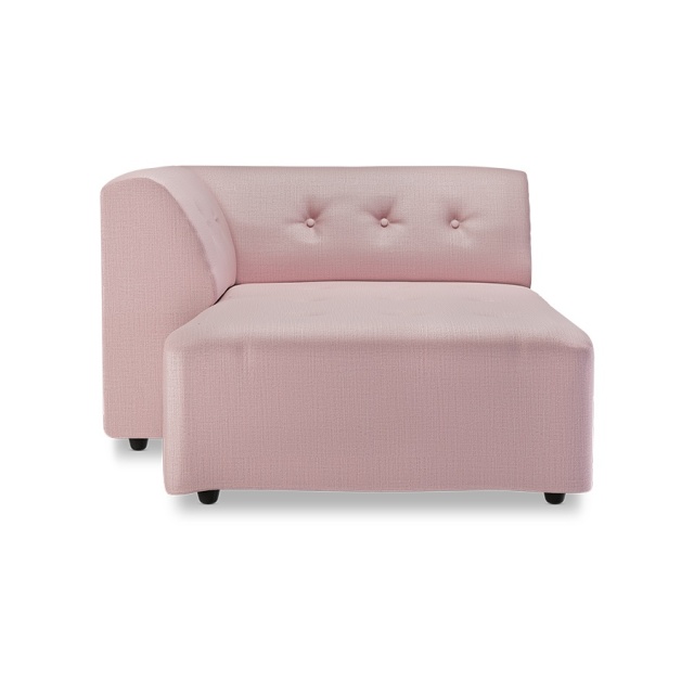 Canapea modulara roz din textil 118 cm Vint Left Divan HKliving