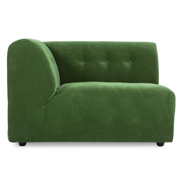 Canapea modulara verde din catifea pentru 1,5 persoane Vint Left HKliving