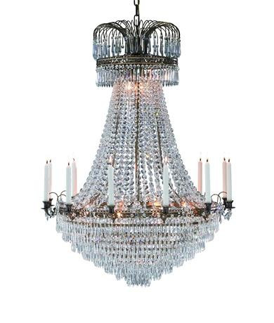 Candelabru transparent/maro alama din metal cu 15 becuri Lacko Markslojd
