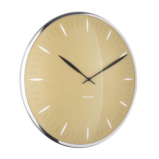 Ceas de perete rotund galben din fier 40 cm Dolce Present Time