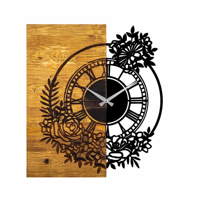 Ceas de perete rotund maro/negru din lemn 58 cm Clock 14 The Home Collection