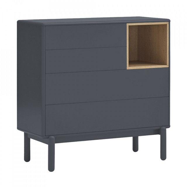 Comoda gri antracit/maro din lemn 90 cm Corvo Teulat