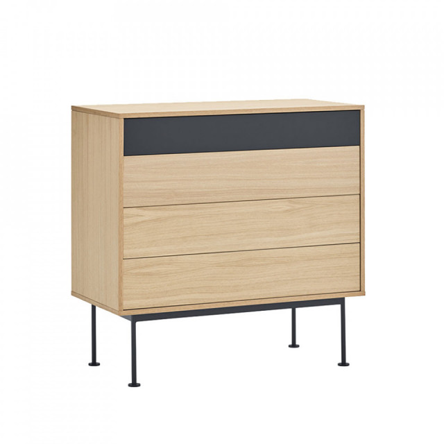 Comoda gri antracit/maro din metal 90 cm Yoko Teulat