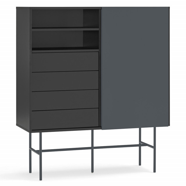 Comoda gri antracit/neagra din metal Nube Teulat