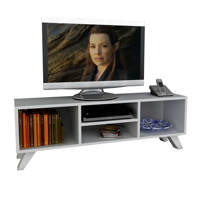 Comoda TV alba din lemn 125 cm Yaren The Home Collection