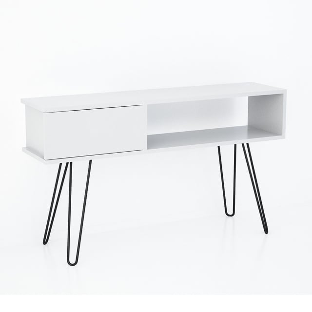 Comoda TV alba din metal 120 cm Lara The Home Collection