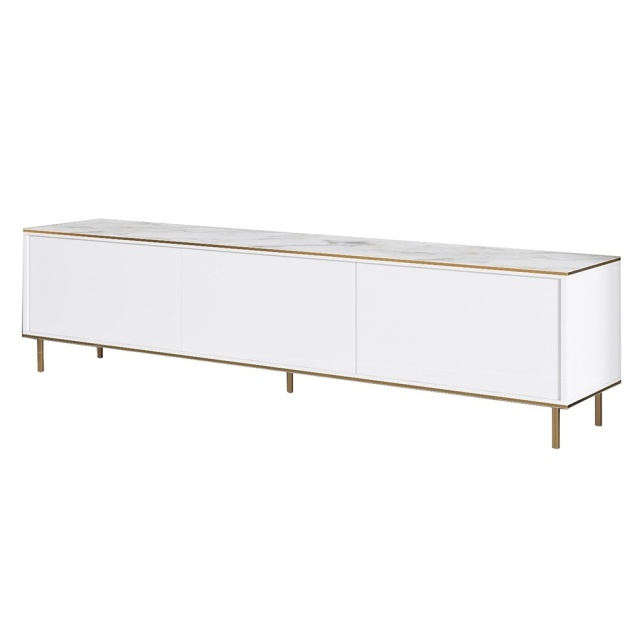 Comoda TV alba/gri din lemn 180 cm Imaj The Home Collection