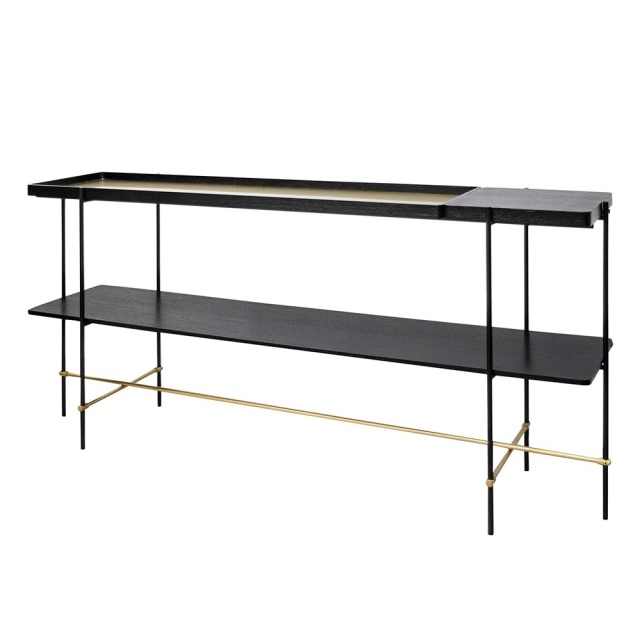 Consola aurie/neagra din metal 180 cm Highline Versmissen
