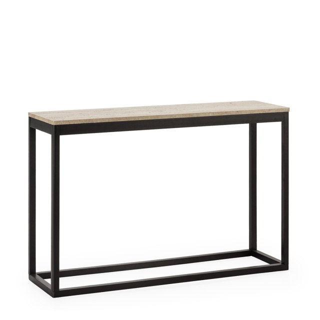 Consola neagra/maro din piatra 119 cm Max Thai Natura