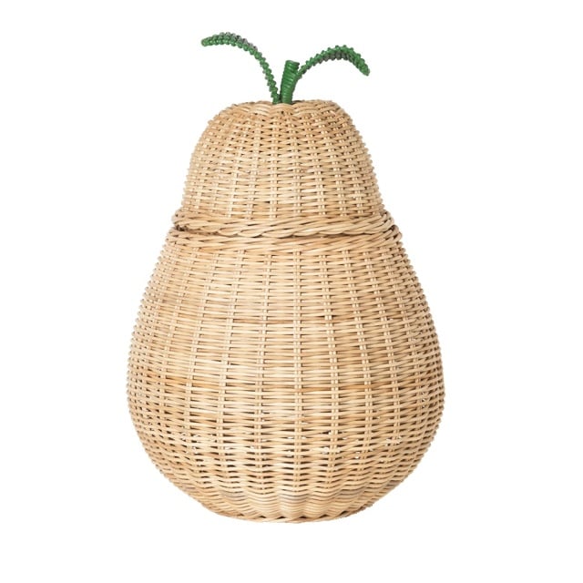Cos rufe maro din ratan 19 cm Pear Ferm Living