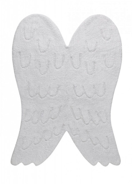 Covor dreptunghiular alb din bumbac pentru copii 120x160 cm Wings Silhouette Lorena Canals