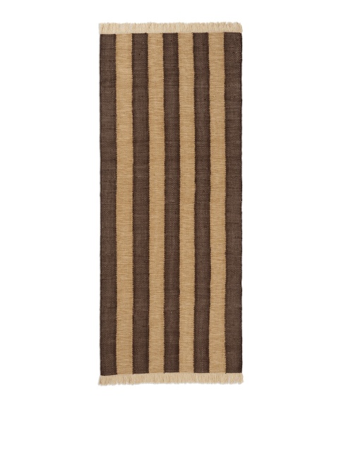 Covor exterior maro ciocolata din fibre sintetice 80x200 cm Ives Kelim Ferm Living