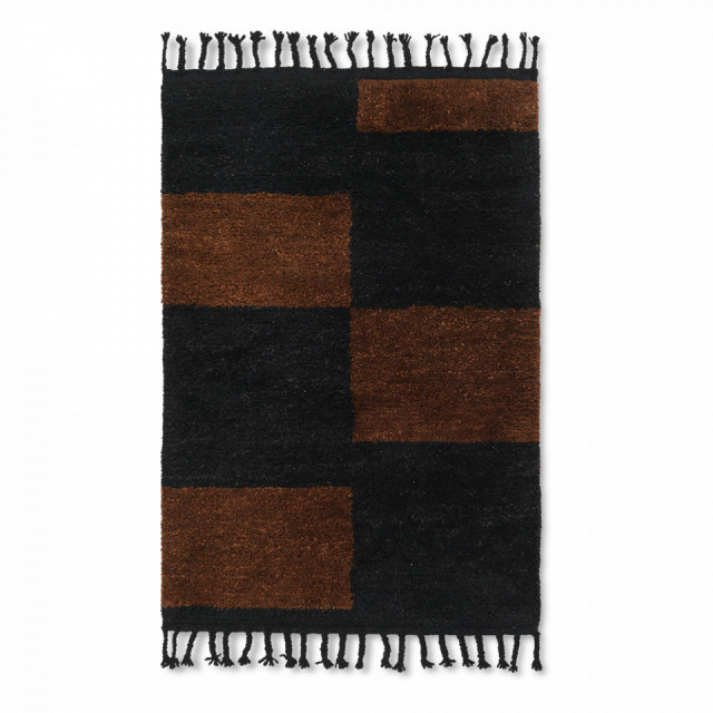 Covor maro/negru din lana 80x120 cm Mara Ferm Living