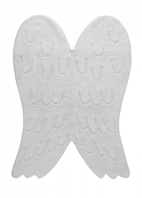 Covor pentru copii alb din bumbac 120x160 cm Wings Silhouette Lorena Canals
