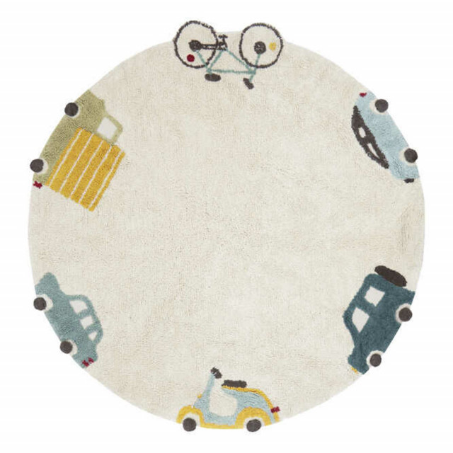 Covor pentru copii multicolor din bumbac 140 cm Eco-City Lorena Canals