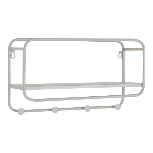 Cuier cu raft gri din metal 45 cm Feira House Nordic