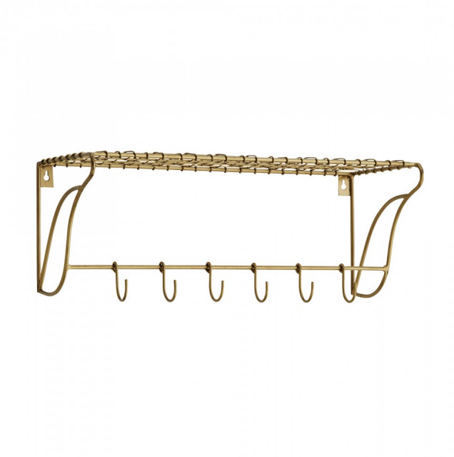 Cuier cu raft maro alama din metal Carolina Madam Stoltz