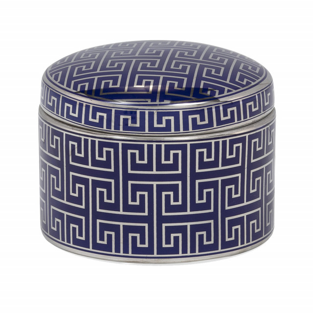 Cutie cu capac albastru/argintiu din ceramica Nam Thai Natura