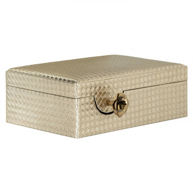 Cutie cu capac pentru bijuterii aurie din metal Trace Big Richmond Interiors