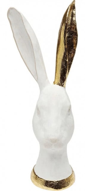 Decoratiune alb/aurie din fibre sintetice 30 cm Bunny Kare