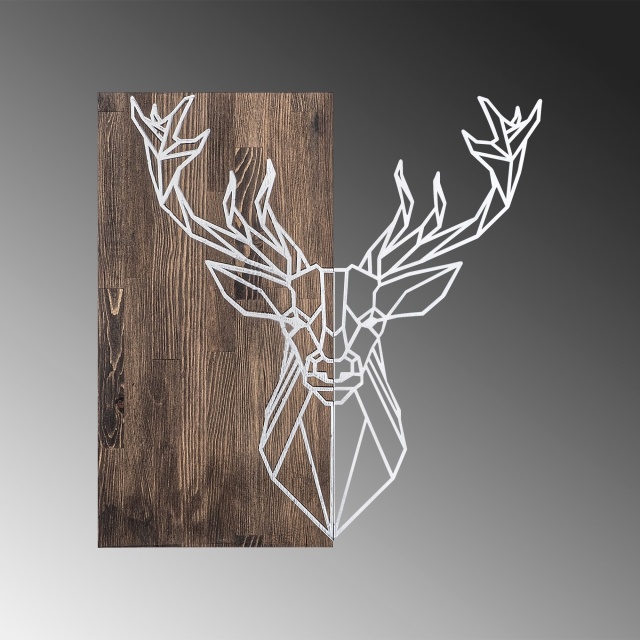 Decoratiune de perete maro/argintiu din metal 56x58 cm Deer The Home Collection