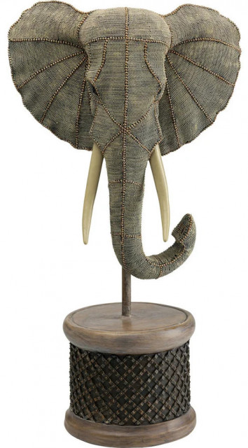 Decoratiune gri din fibre sintetice 76 cm Elephant Kare