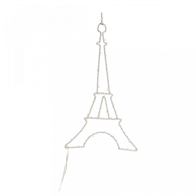 Decoratiune luminoasa alba din metal Eiffel Tower Big The Home Collection