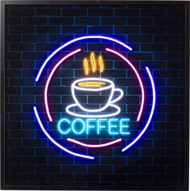 Decoratiune luminoasa pentru perete multicolora din plastic Coffee Kare