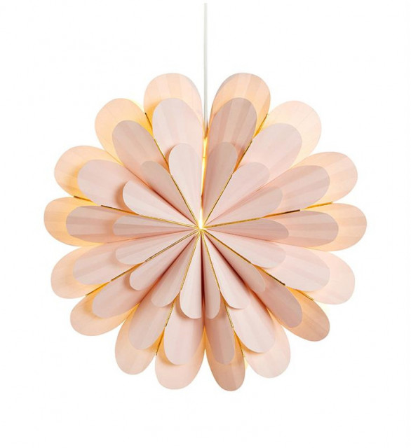 Decoratiune luminoasa suspendabila roz din hartie Marigold Large Markslojd