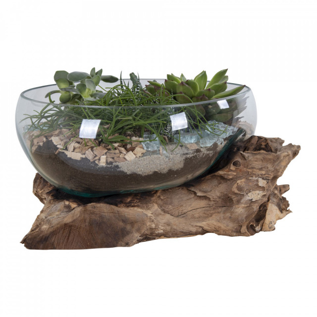 Decoratiune maro din lemn 20 cm San Marino Round House Nordic