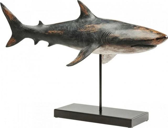 Decoratiune maro/gri din polipropilena si otel 39 cm Shark Kare