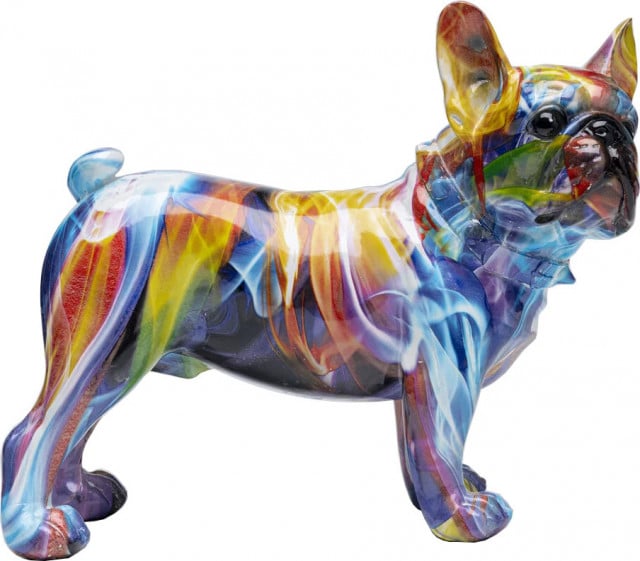 Decoratiune multicolora din fibre sintetice 22 cm Frenchie Kare