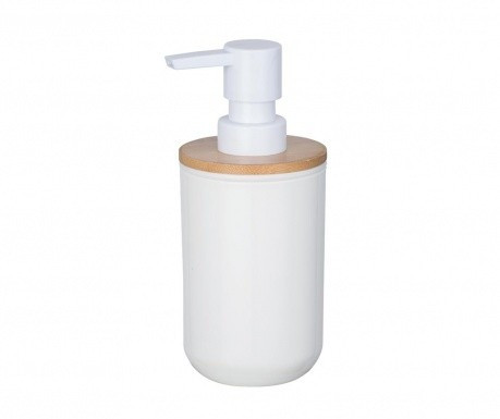 Dispenser sapun lichid alb din plastic si bambus 330 ml Posa Wenko