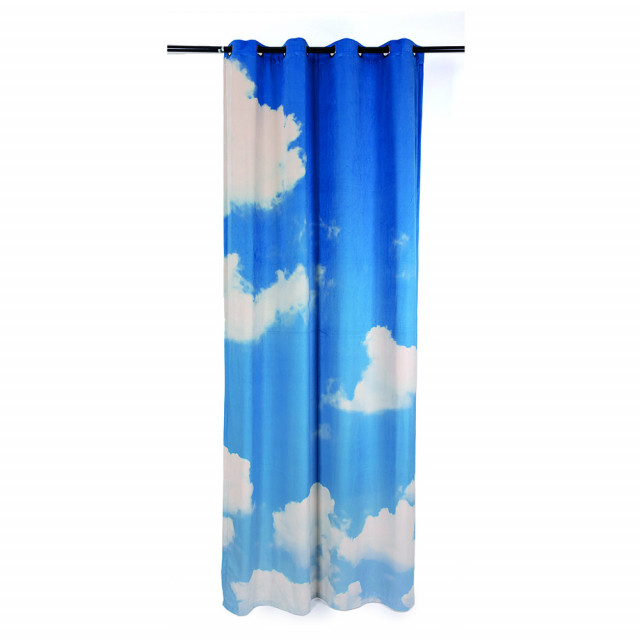 Draperie alba/albastra din fibre sintetice 140x280 cm Clouds Right Seletti