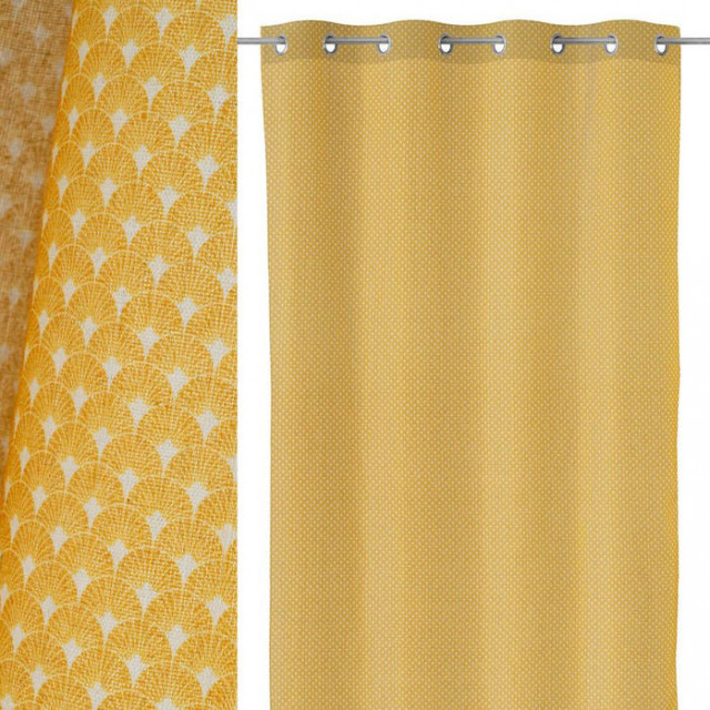 Draperie ocru din fibre sintetice 140x260 cm Luz Luna The Home Collection