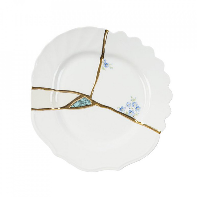 Farfurie pentru desert multicolora din ceramica 21 cm Kintsugi Seletti